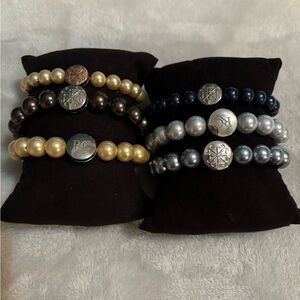 Rustic Cuff Pearl Stephanie Bracelet Set of 6
